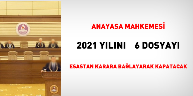 AYM, 2021 yln 6 dosyay esastan karara balayarak kapatacak