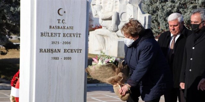 Rahan Ecevit, mezar banda anld