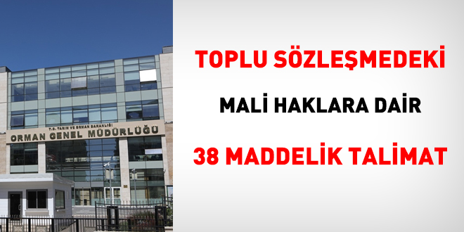 Toplu szlemedeki mali haklara dair 38 maddelik talimat