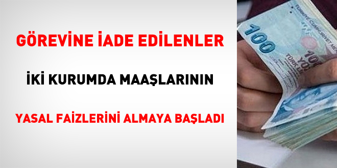 Grevine iade edilenler maalarnn yasal faizlerini almaya balad