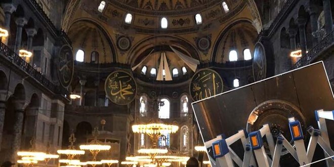 Ayasofya'daki tahribata ilikin aklama: Nedeni ufak bir dokunma