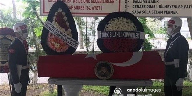 Isparta'da vefat eden Kore gazisi ahin'in cenazesi, topraa verildi