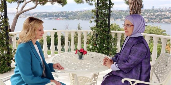 Emine Erdoan, Ukrayna Devlet Bakan'nn ei Zelenska'y stanbul'da arlad