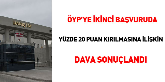 YP'ye ikinci bavuruda % 20 puan krlmasna ilikin dava sonuland