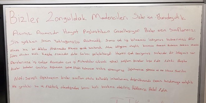 Madencilerden rencilere duygulandran mesaj: Mhendis olun, salam binalar yapn