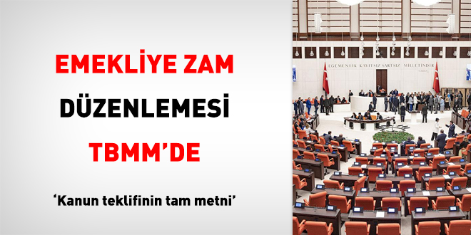 Emekliye zam dzenlemesi Meclis'te