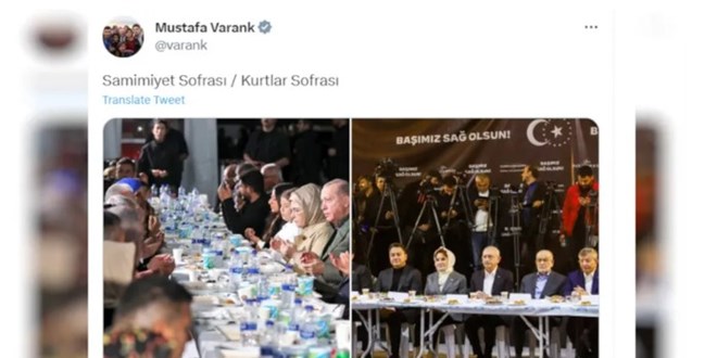 Bakan Varank'tan iki iftar yorumu: 'Samimiyet sofras-Kurtlar sofras'