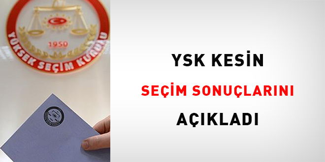 YSK kesin seim sonularn aklad