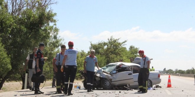 Karaman'da trafik kazasnda bir ocuk ld, 3 kii yaraland