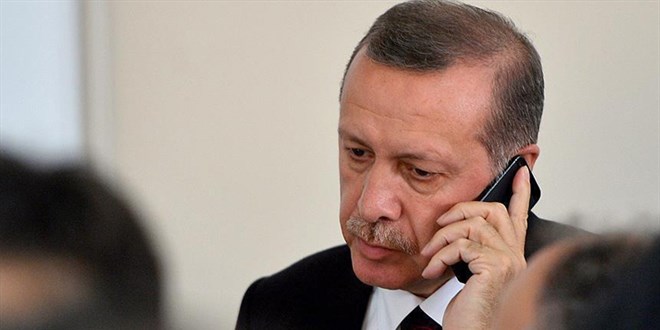 Cumhurbakan Erdoan, AB Konseyi Bakan Michel ile telefonla grt