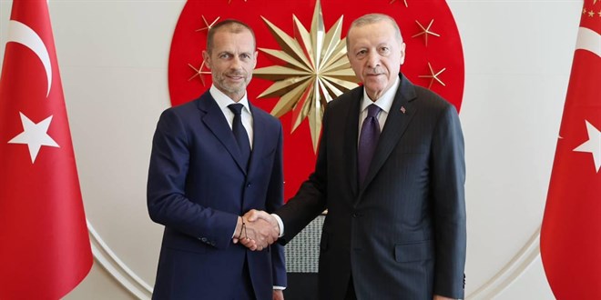 Cumhurbakan Erdoan, UEFA Bakan Ceferin ile grt