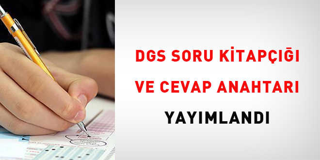 DGS soru kitap ve cevap anahtar yaymland