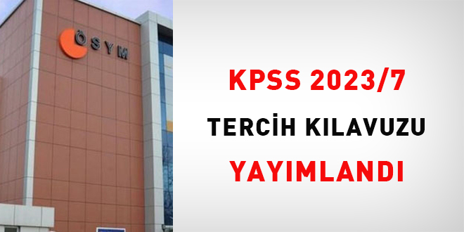 KPSS 2023/7 tercih klavuzu yaymland