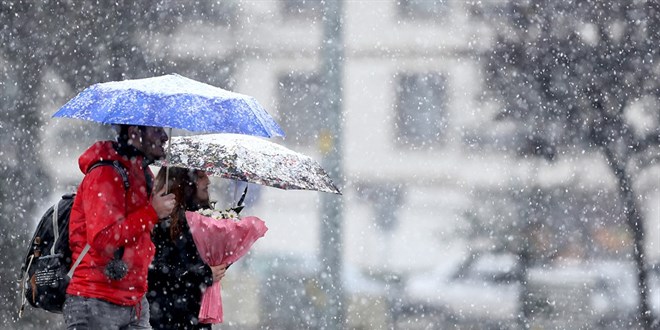 Pazar gn scaklklar 10 derece dyor, kar geliyor