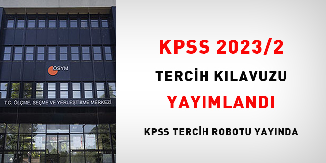 KPSS 2023/2 tercih klavuzu yaymland