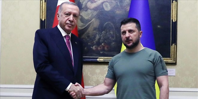 Erdoan, Ukrayna Devlet Bakan Zelenskiy ile grt