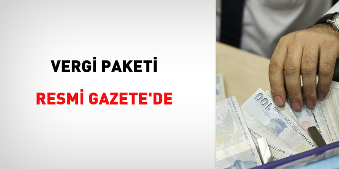 Vergi paketi Resmi Gazete'de