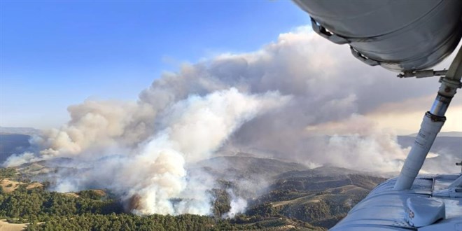 Grdes'teki orman yangn sryor: 2 krsal mahalle boaltld