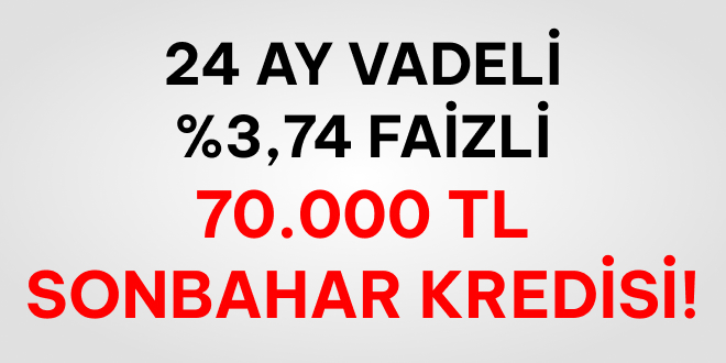 3 Ay Ertelemeli 70.000 TL Kredi!