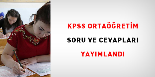 KPSS Ortaretim soru ve cevaplar yaymland