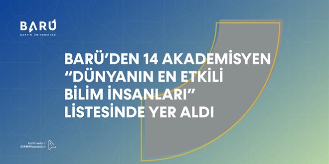 BAR'den 14 akademisyen 'Dnyann En Etkili Bilim nsanlar' listesinde