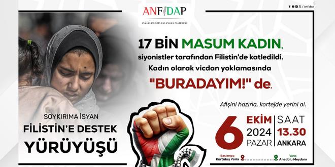 ANFİDAP'tan Filistin'e destek yürüyüşü