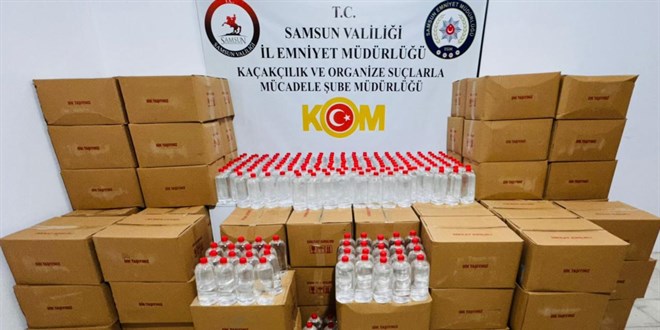 Samsun'da 3 bin litre etil alkol ele geirildi