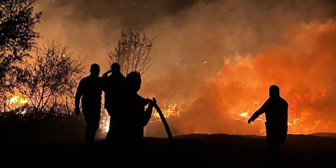 Antalya'da tarm aralarnn bulunduu depoda yangn