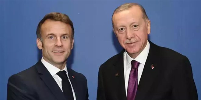 Cumhurbakan Erdoan, Fransa Cumhurbakan Macron ile bir araya geldi