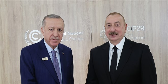 Erdoan, Azerbaycan Cumhurbakan Aliyev ile grt