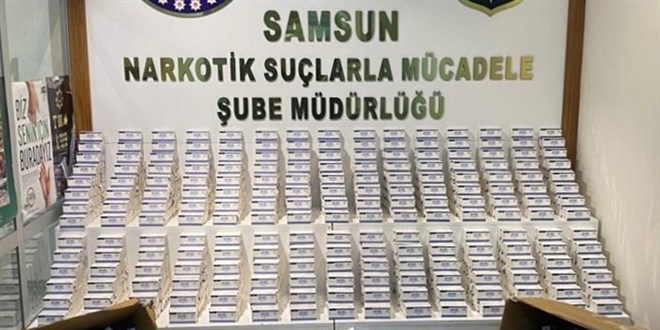 Samsun'da 26 bin 160 sentetik ecza hap ele geirildi