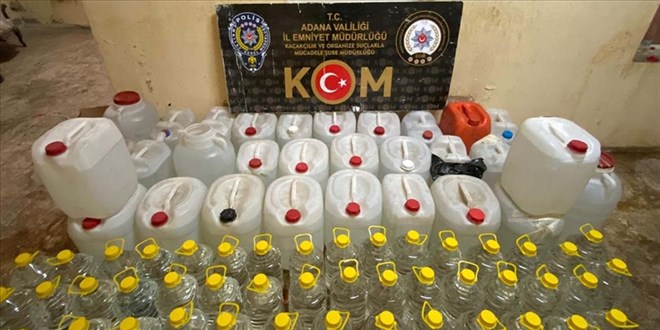 Adana'da 1050 litre sahte iki ele geirildi