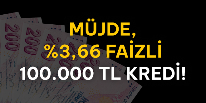 %3,66 Faizli 24 Ay Taksitli 100.000 TL!