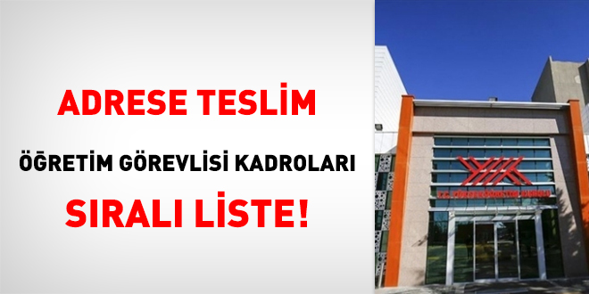 Adrese Teslim retim Grevlisi Kadrolar Sral Liste!