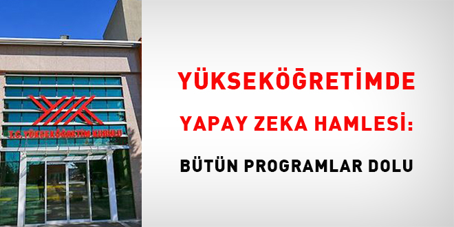 Yksekretimde yapay zeka hamlesi: Tm programlar tam dolu