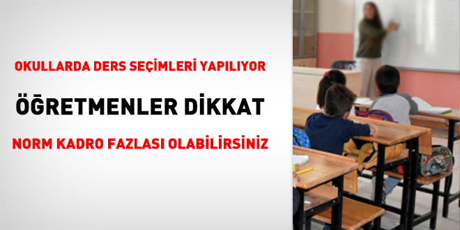 Okullarda ders seimleri yaplyor retmenler dikkat norm kadro fazlas olabilirsiniz