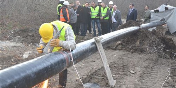 Sinop doalgaz boru hatt Yenikent'e ulat