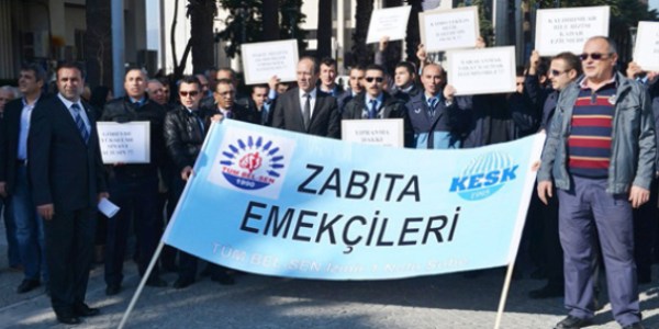 Zabtaya ynelik saldrlar zmir'de protesto edildi