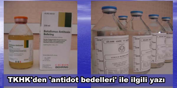 TKHK'den 'antidot bedelleri' ile ilgili yaz