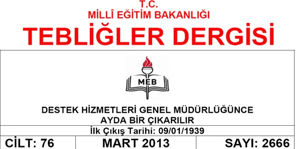 Mart 2013 Tebliler Dergisi yaymland