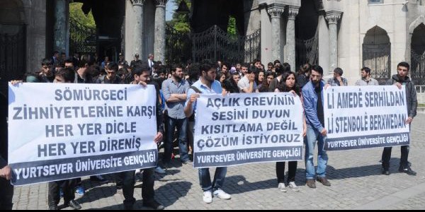 stanbul niversitesi'nde renci eylemi