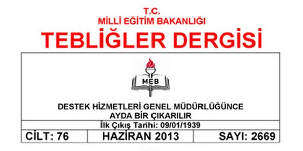 Haziran 2013 Tebliler Dergisi yaynland