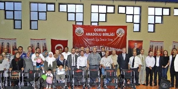 Sungurlu'da 20 adet tekerlekli sandalye datld