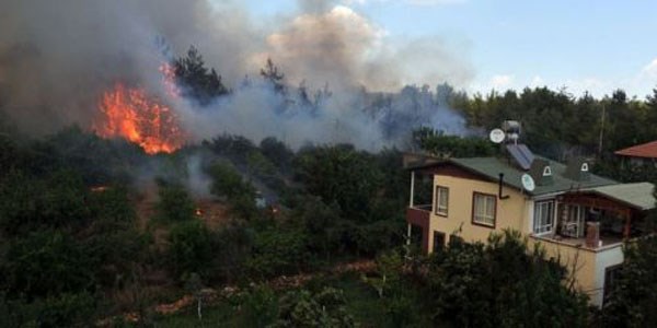 Antalya'da ormanlk alanda yangn