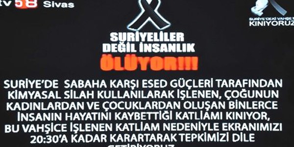 Sivas'ta yerel televizyondan 'Suriye Deil nsanlk lyor' tepkisi