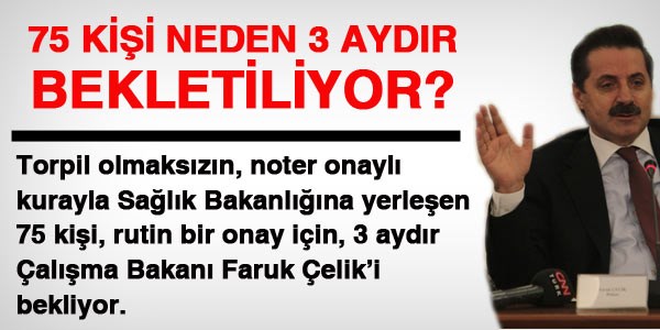 Bakan Faruk elik, 75 kiiyi 3 aydr bekletiyor