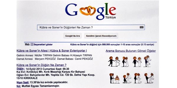 Google Trkiye ana sayfasn dn davetiyesi yaptlar