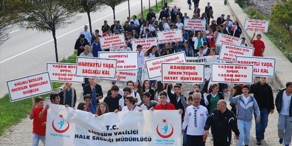 Giresun'da 'salk iin hareket et' yry rtarl dzenlendi