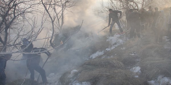 Hakkari'deki olaylar srasnda ot yangn kt