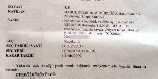 Uludere'de len gencin ailesine 'kaaklk' cezas tebligat